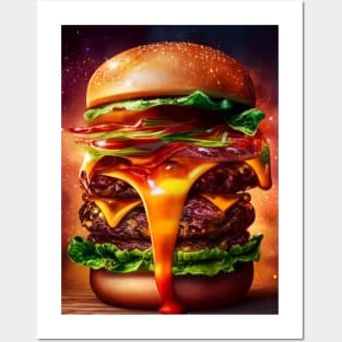 Bacon Cheeseburger Posters and Art